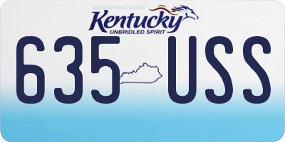 KY license plate 635USS