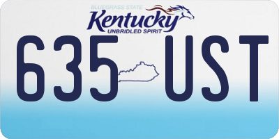 KY license plate 635UST