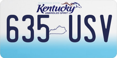 KY license plate 635USV