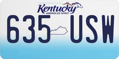 KY license plate 635USW