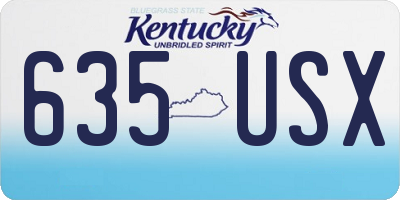 KY license plate 635USX