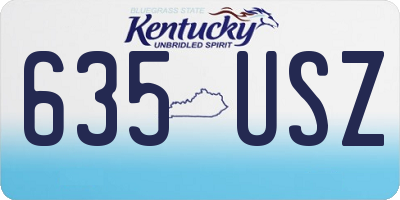 KY license plate 635USZ