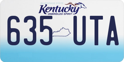 KY license plate 635UTA