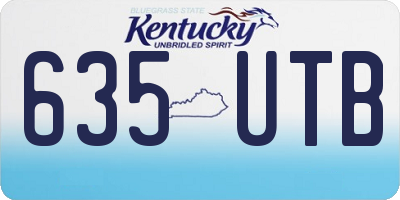 KY license plate 635UTB