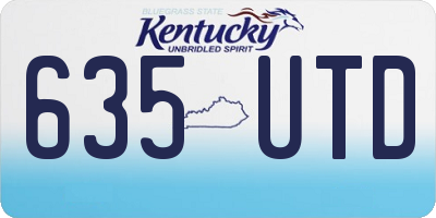 KY license plate 635UTD
