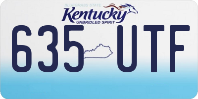 KY license plate 635UTF