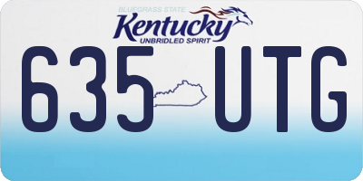 KY license plate 635UTG