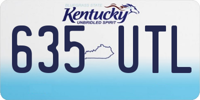 KY license plate 635UTL