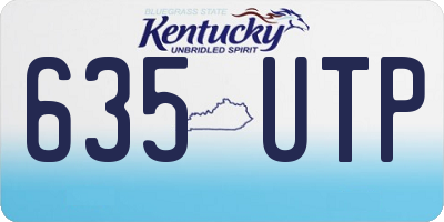 KY license plate 635UTP