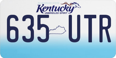 KY license plate 635UTR