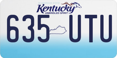KY license plate 635UTU
