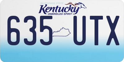 KY license plate 635UTX