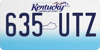 KY license plate 635UTZ