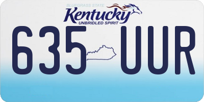 KY license plate 635UUR