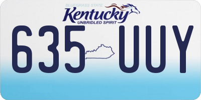 KY license plate 635UUY