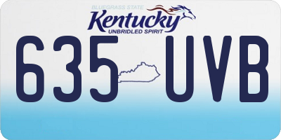 KY license plate 635UVB