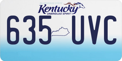 KY license plate 635UVC
