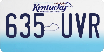 KY license plate 635UVR