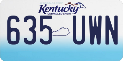 KY license plate 635UWN