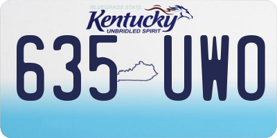 KY license plate 635UWO