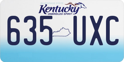 KY license plate 635UXC