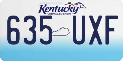 KY license plate 635UXF