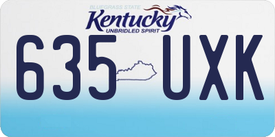 KY license plate 635UXK