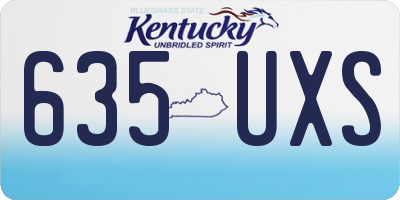 KY license plate 635UXS