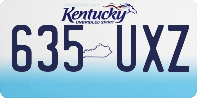 KY license plate 635UXZ