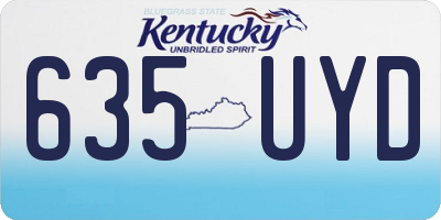 KY license plate 635UYD