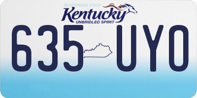 KY license plate 635UYO