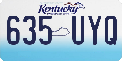 KY license plate 635UYQ