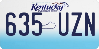 KY license plate 635UZN