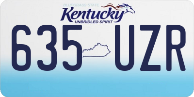 KY license plate 635UZR