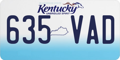 KY license plate 635VAD