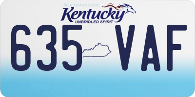 KY license plate 635VAF