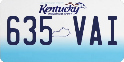 KY license plate 635VAI