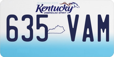 KY license plate 635VAM
