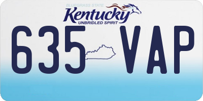 KY license plate 635VAP