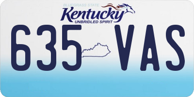 KY license plate 635VAS