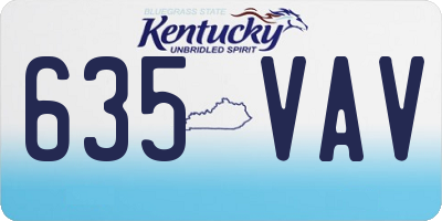 KY license plate 635VAV