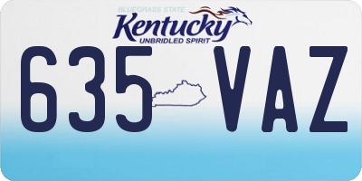 KY license plate 635VAZ