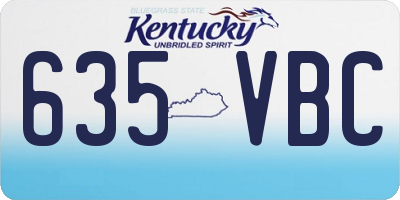 KY license plate 635VBC
