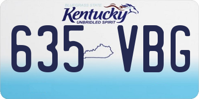 KY license plate 635VBG
