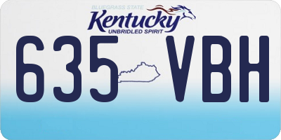 KY license plate 635VBH