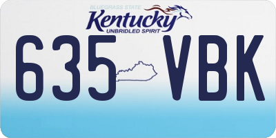 KY license plate 635VBK