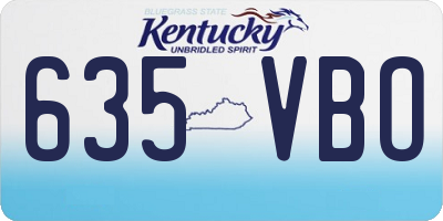 KY license plate 635VBO