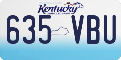 KY license plate 635VBU