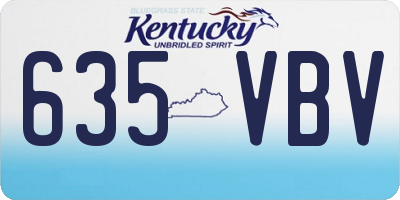 KY license plate 635VBV