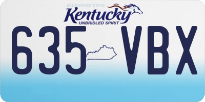 KY license plate 635VBX